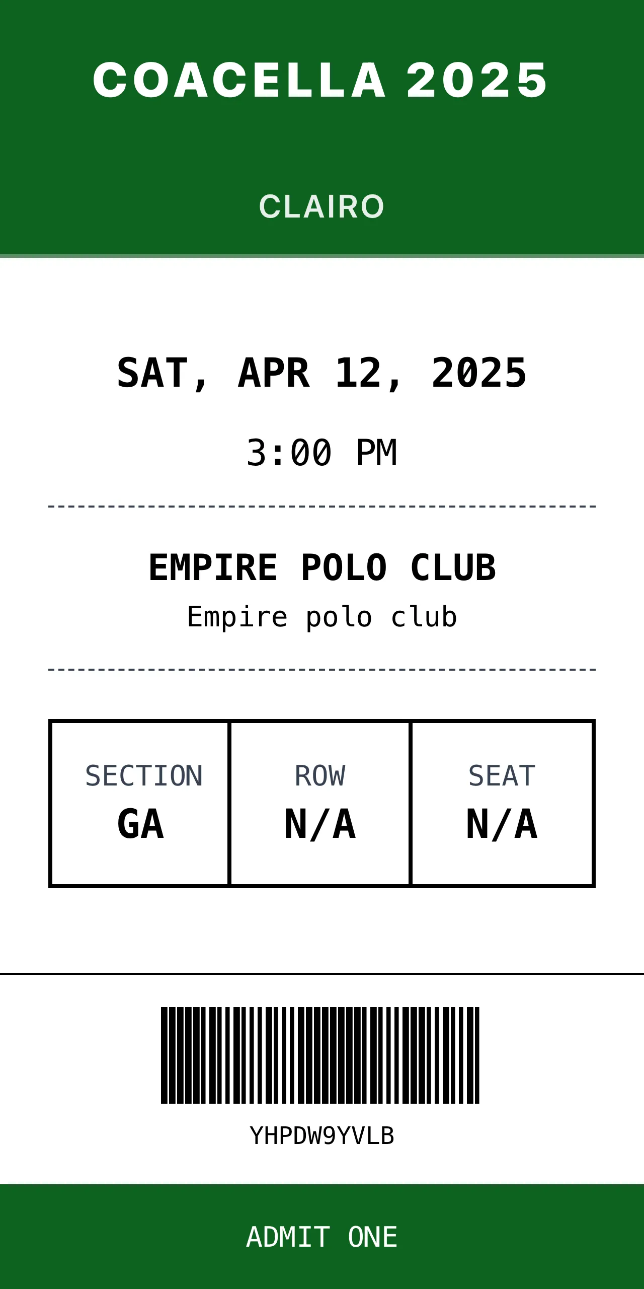 Ticket Preview