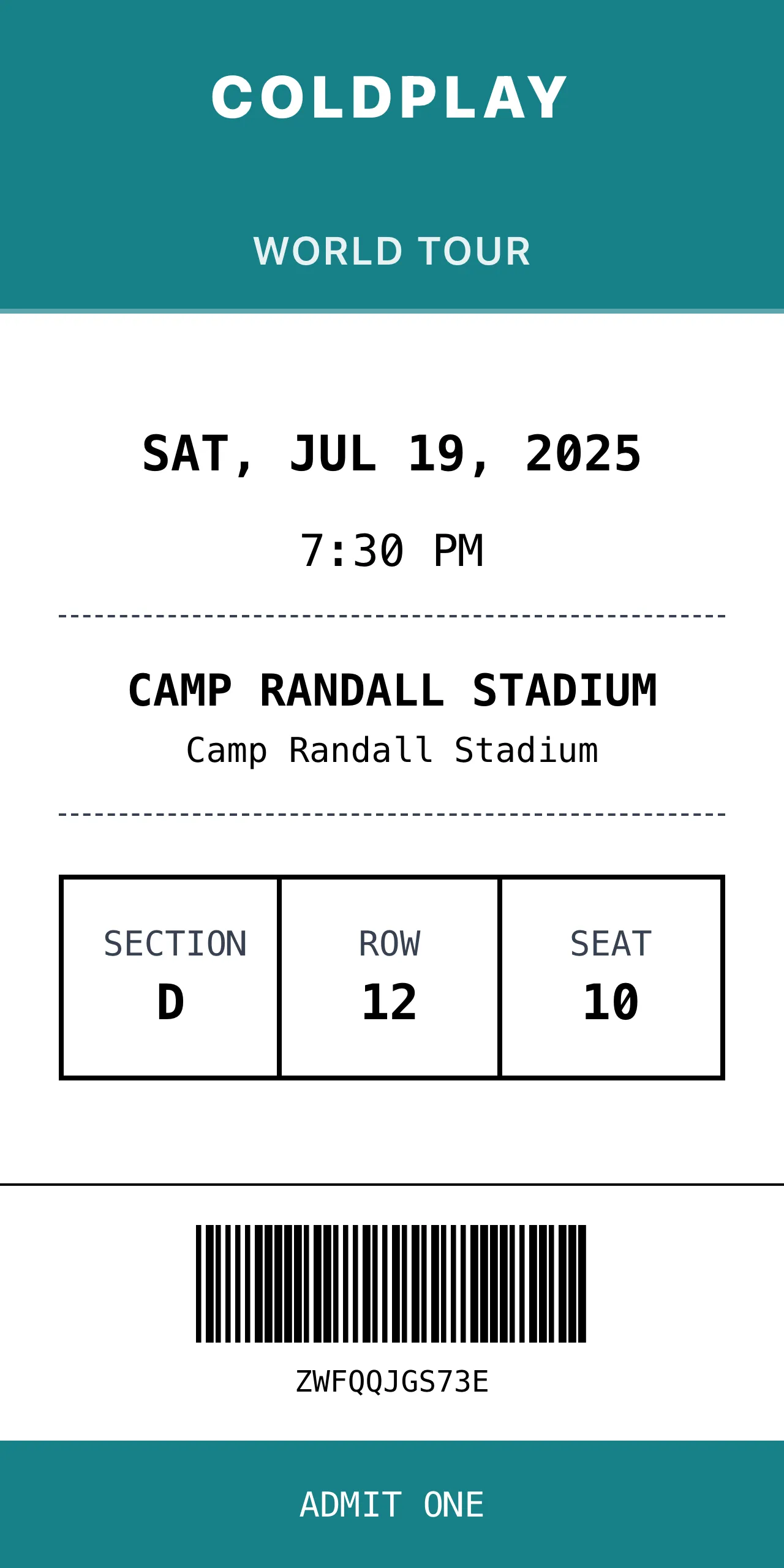 Ticket Preview
