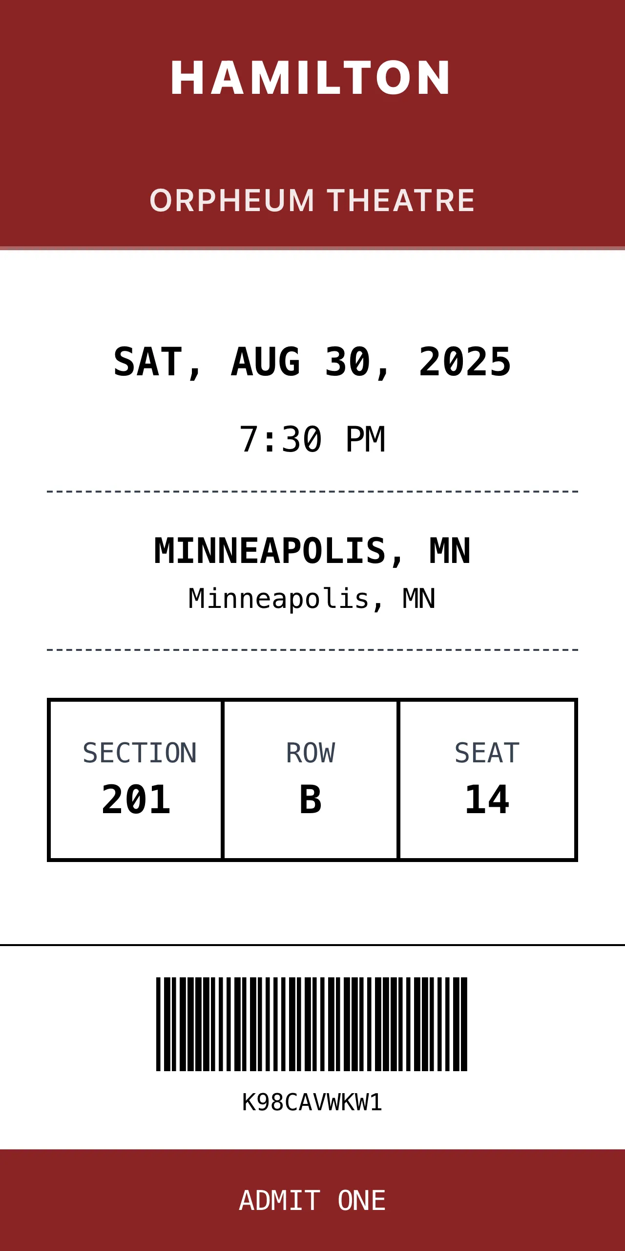 Ticket Preview